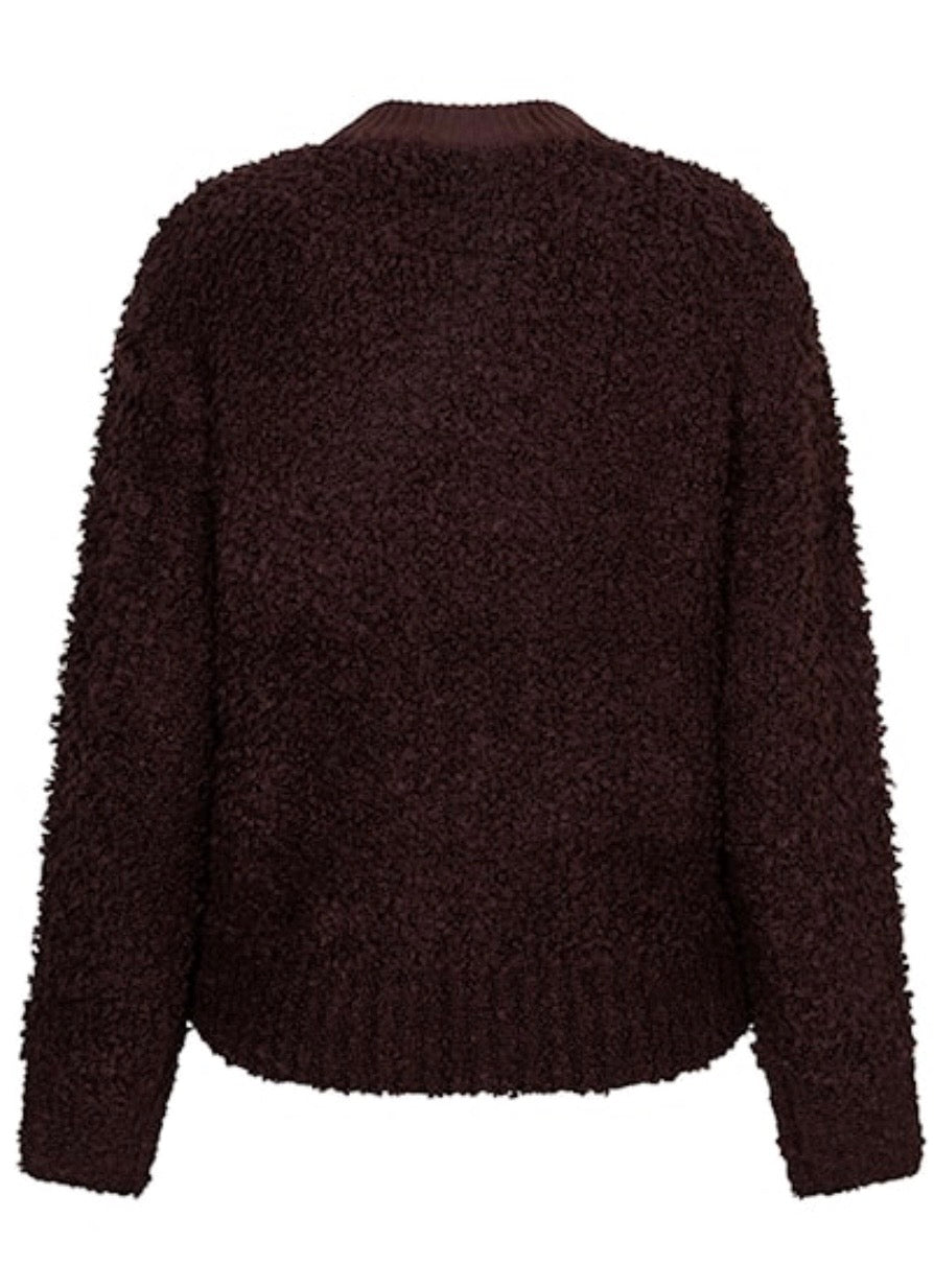 Bomber Knit Boucle Burgandy