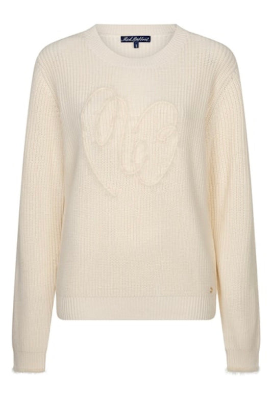 Sweater ribbon logo Ecru