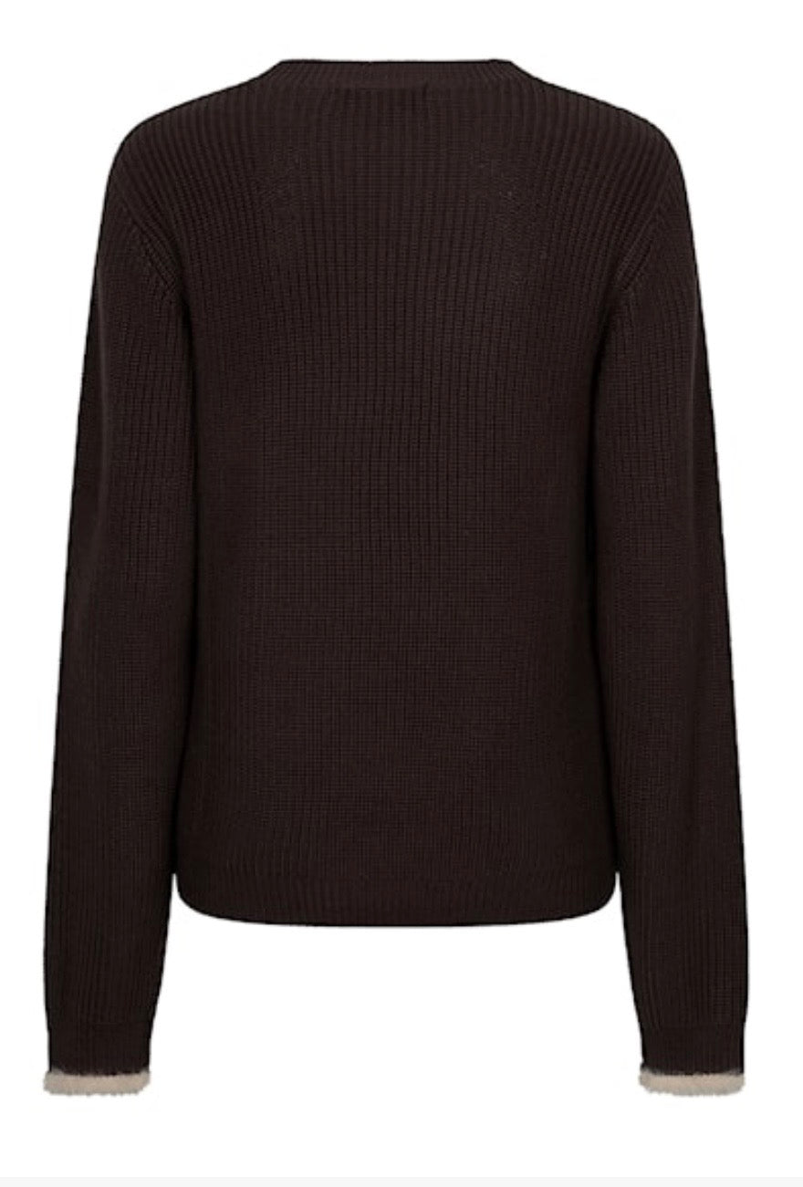 Sweater ribbon logo Espresso