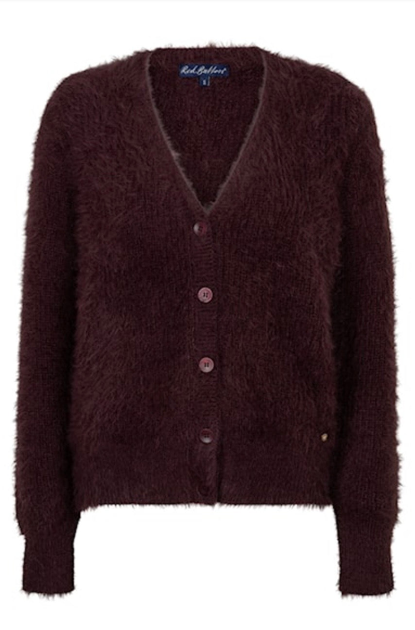 Cardigan Fuzzy Burgandy