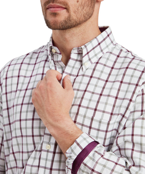 Brancaster Classic Shirt Wine Check