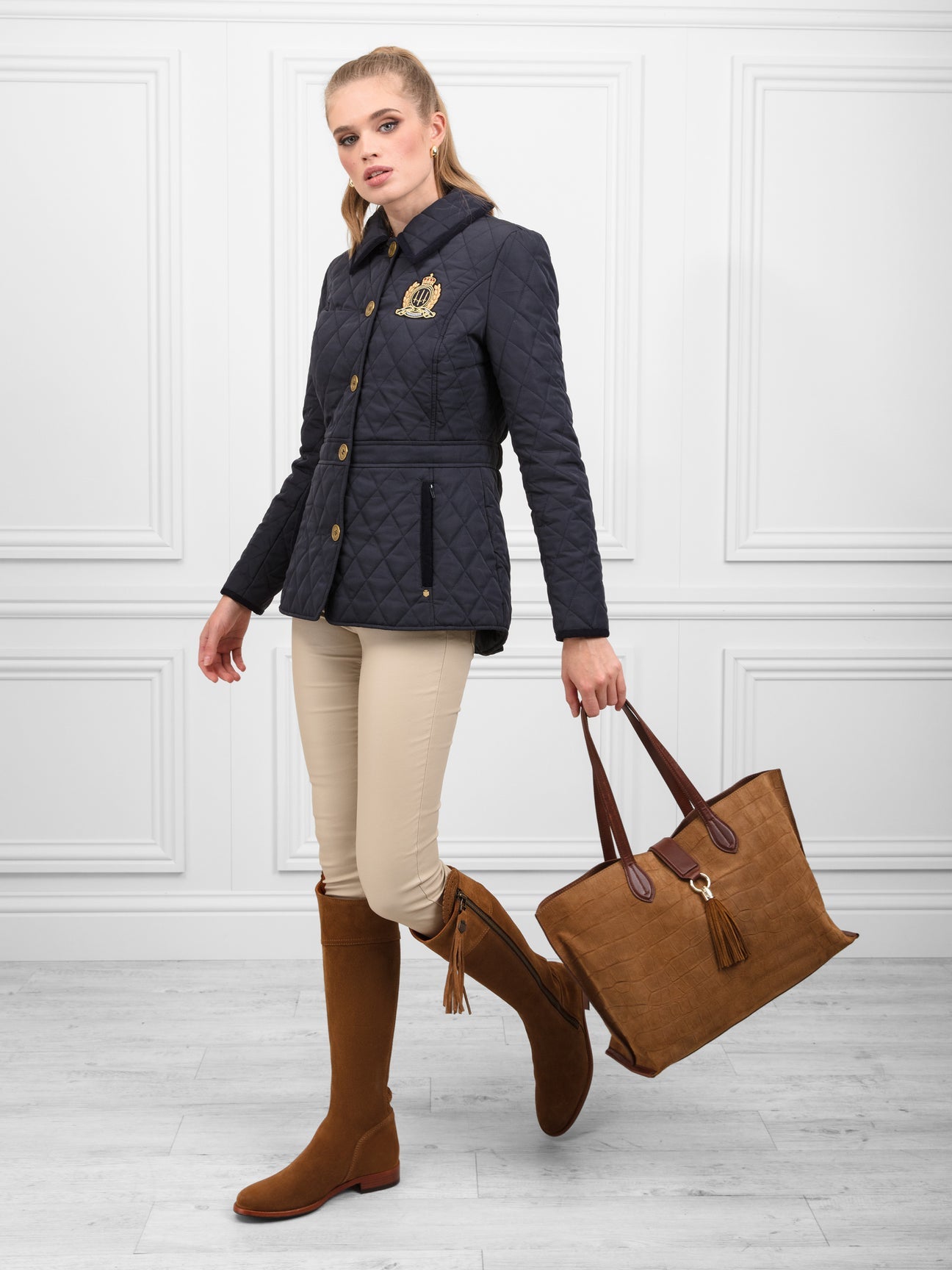 The Regina Women’s Tall Boot - Tan Suede Regular Fit