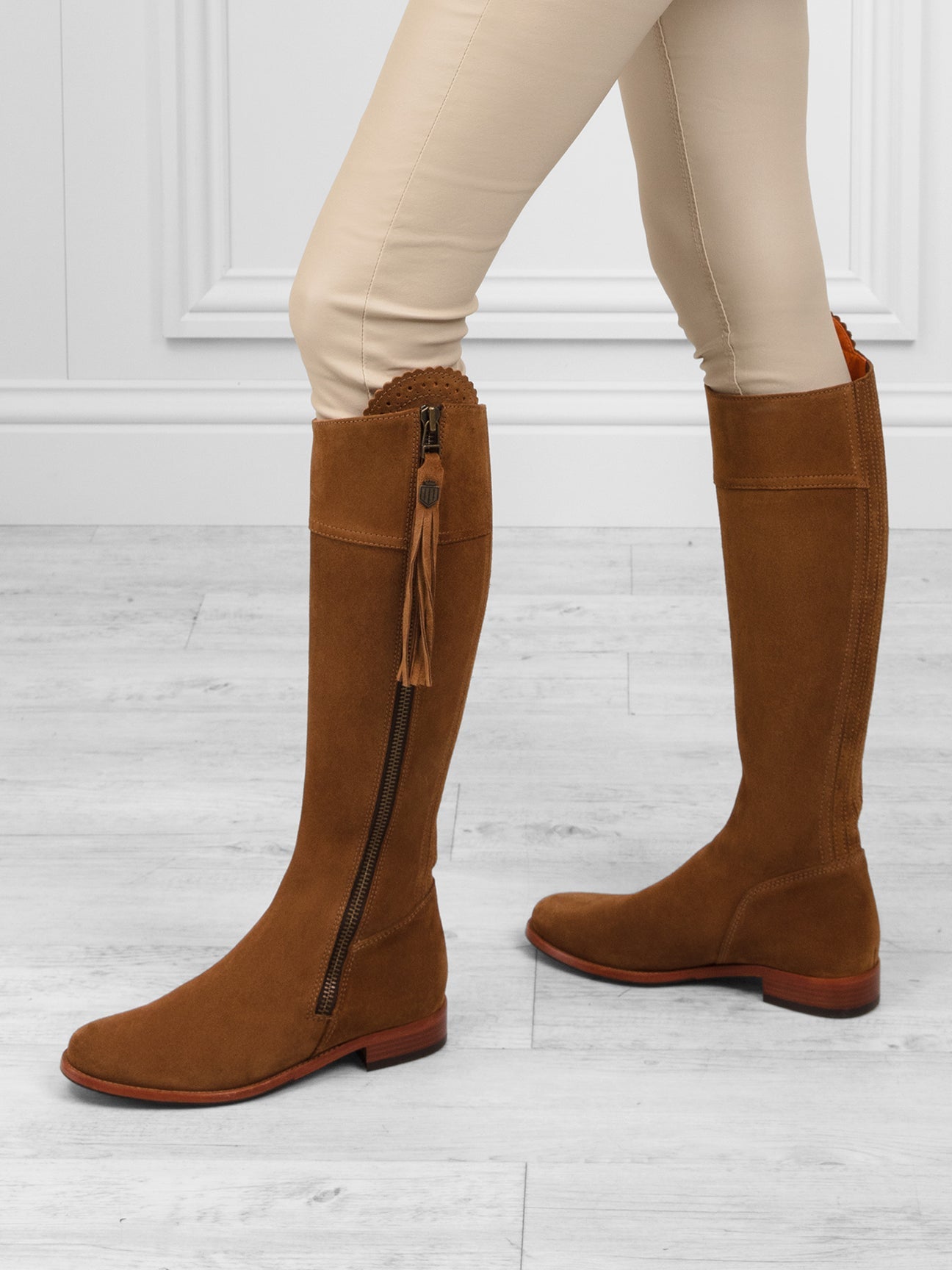 The Regina Women’s Tall Boot - Tan Suede Regular Fit