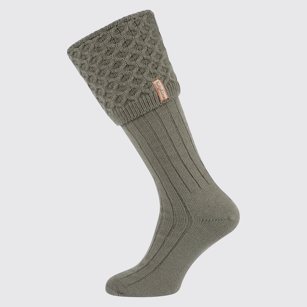 Double Cuff Welly Socks Moss