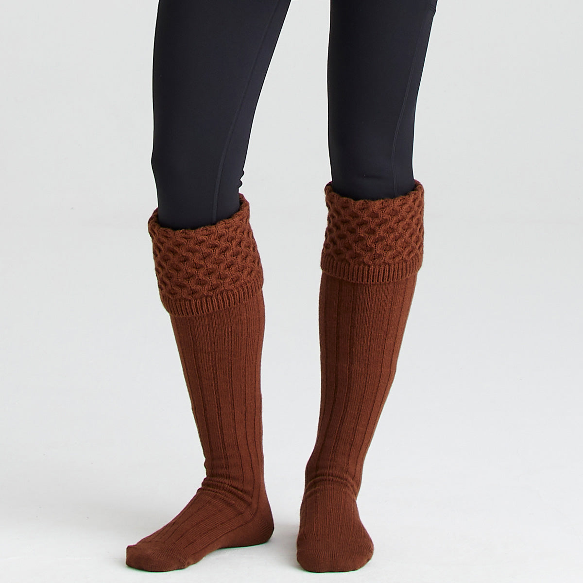 Double Cuff Welly Socks Nutmeg