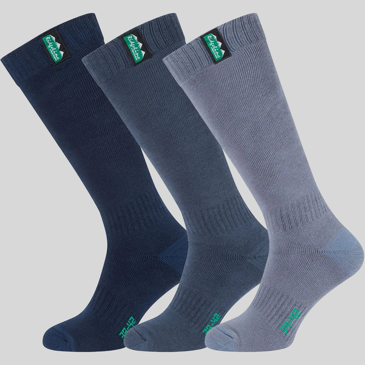 Unisex Cotton Work Socks Full Length Navy Multi 36