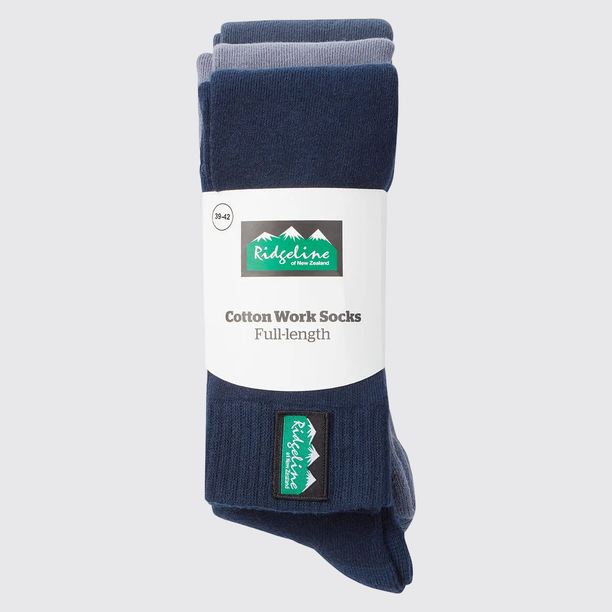 Unisex Cotton Work Socks Full Length Navy Multi 36