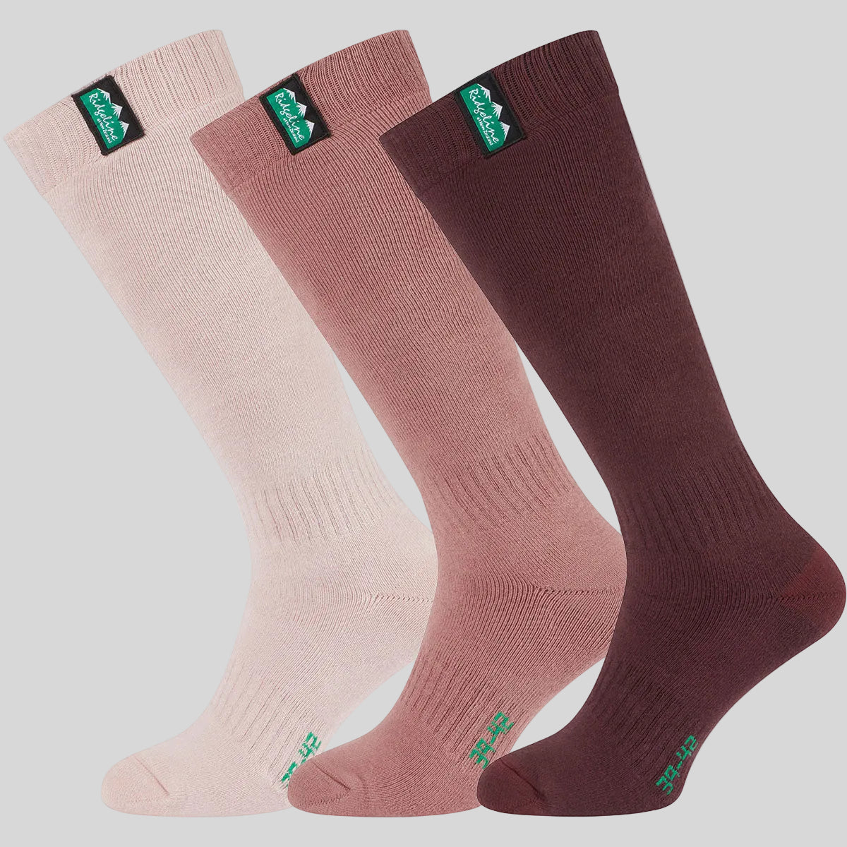 Unisex Cotton Work Socks Full Length Oxblood