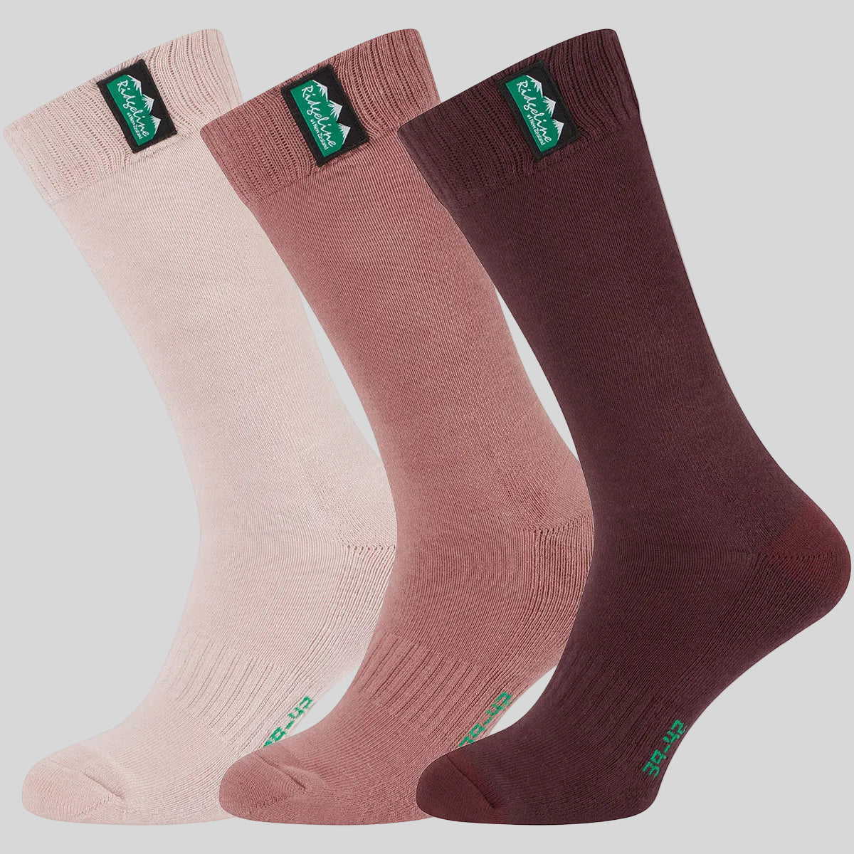 Unisex Cotton Work Socks Mid Length Oxblood