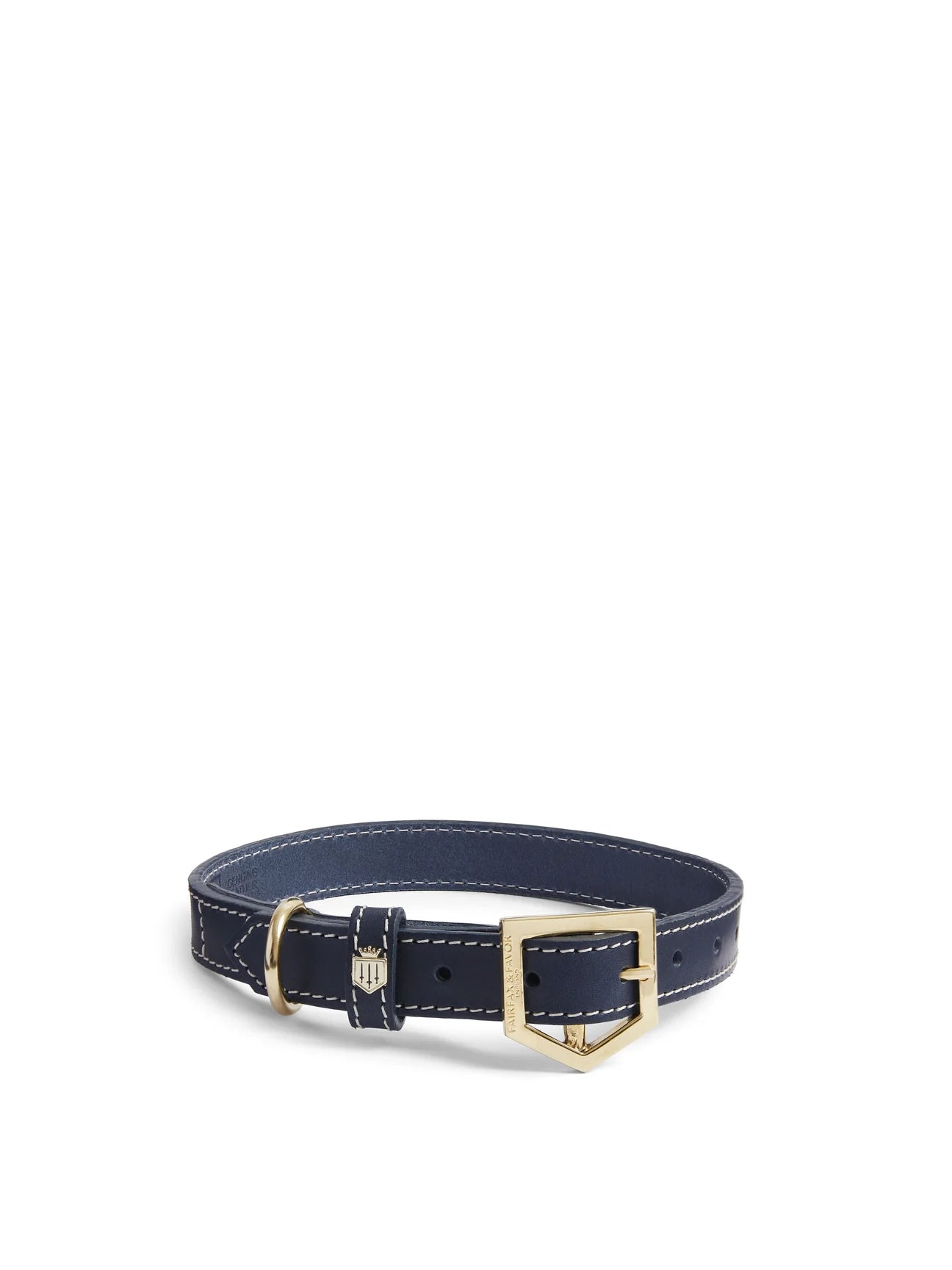 The Fitzroy Navy Leather Dog Collar