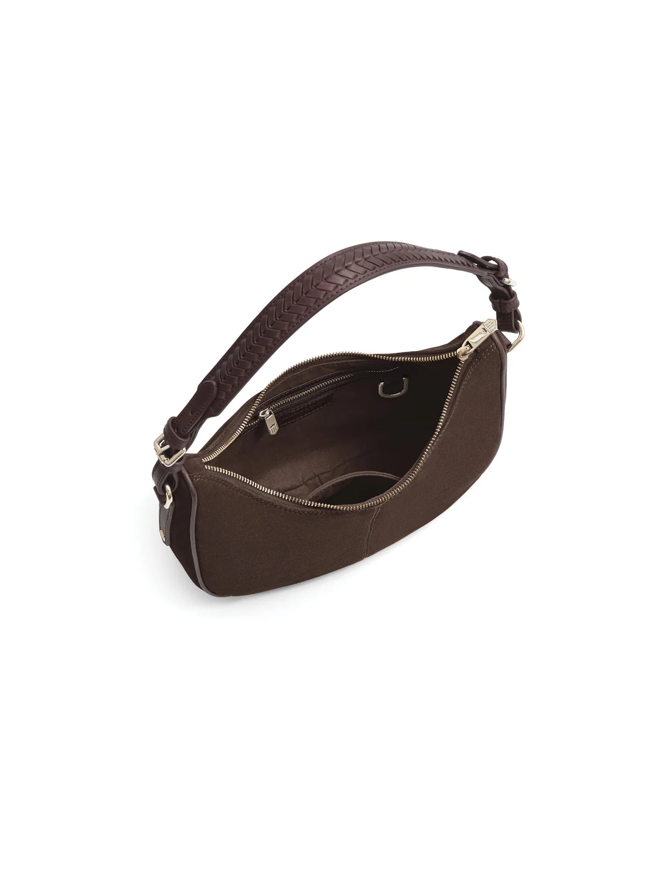 The Tetbury Women's Crescent Bag - Chocolate Suede
