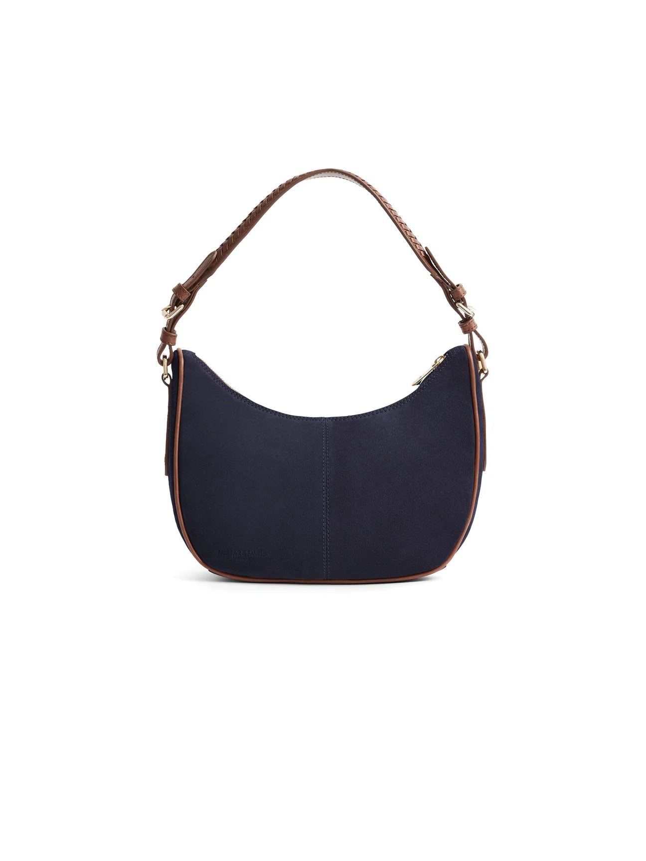 The Tetbury Women's Crescent Bag - Navy Suede