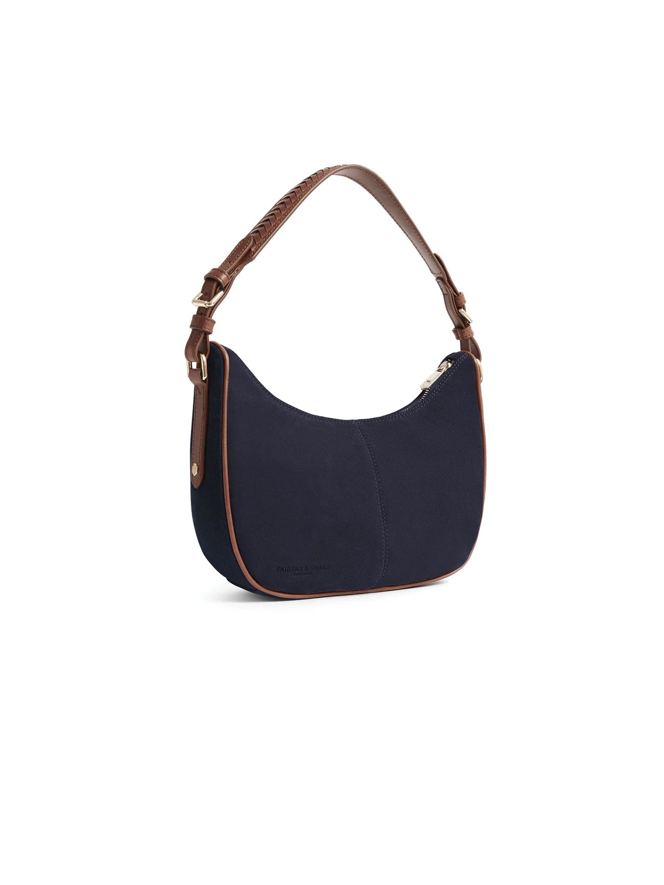 The Tetbury Women's Crescent Bag - Navy Suede