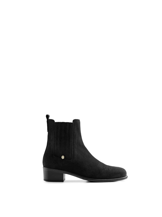 The Rockingham Women's Ankle Boot - Black Suede