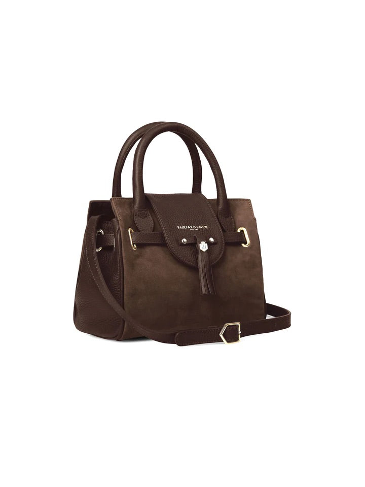 The Windsor Women's Mini Handbag - Chocolate Suede