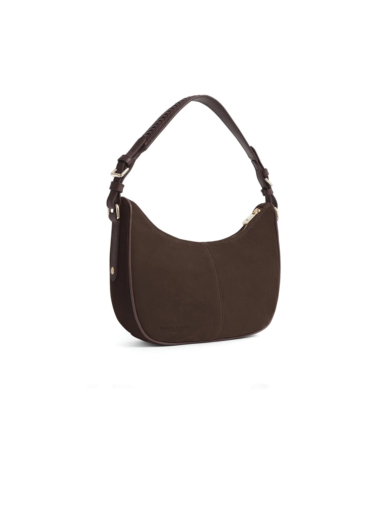 The Tetbury Women's Crescent Bag - Chocolate Suede