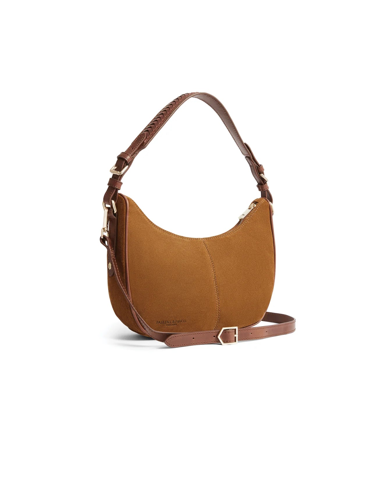 The Tetbury Women's Crescent Bag - Tan Suede