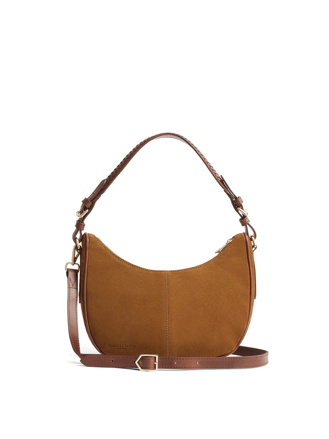 The Tetbury Women's Crescent Bag - Tan Suede