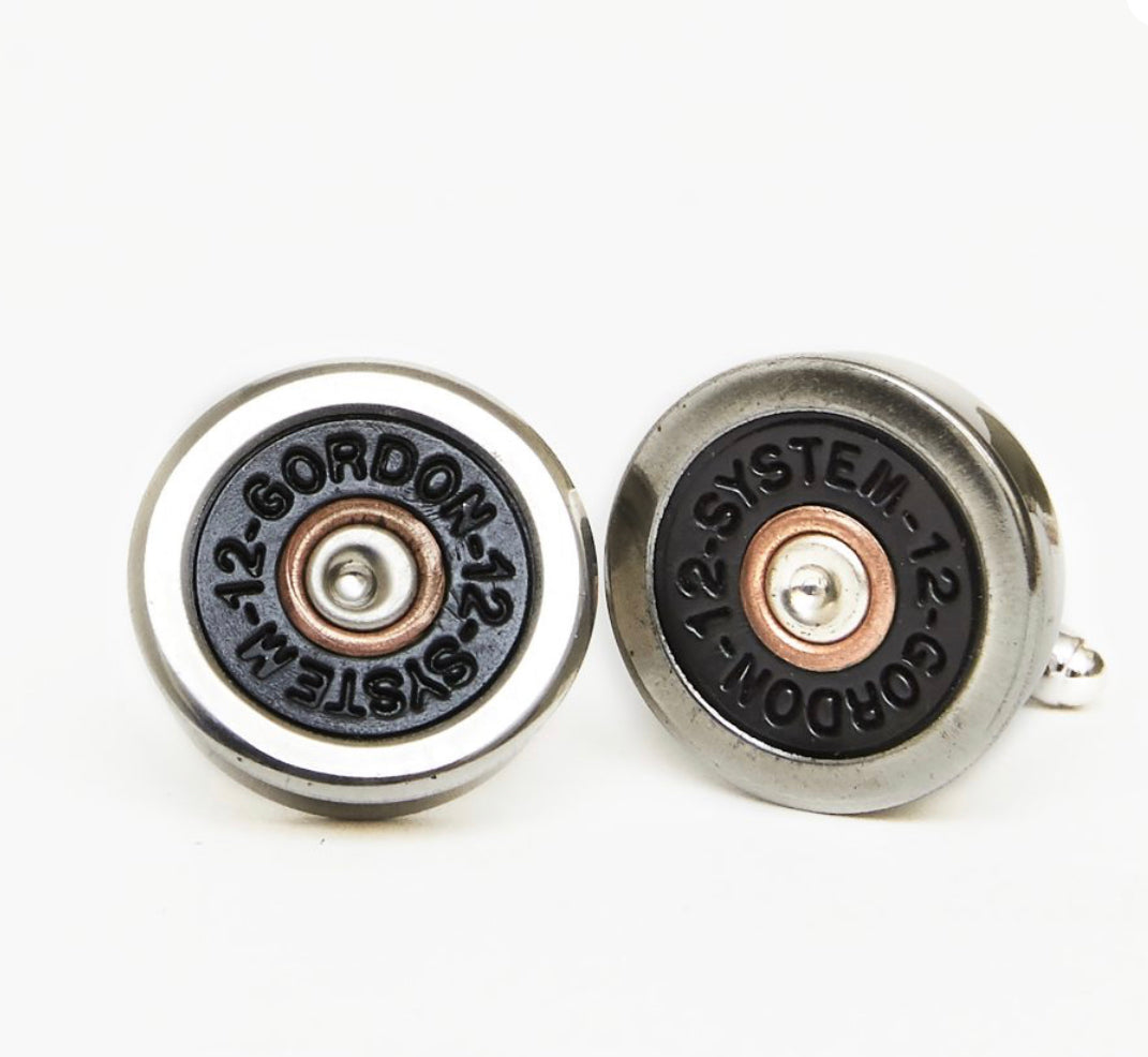 12 Bore Cufflinks Silver & Black