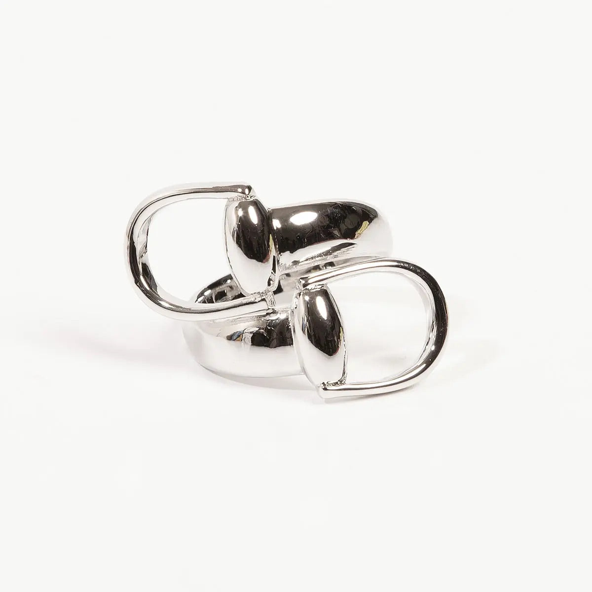 Snaffle Scarf Ring Silver Finish