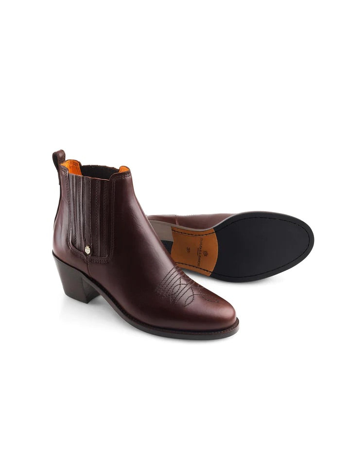 The Rockingham Women's Heeled Ankle Boot - Mahogany Leather