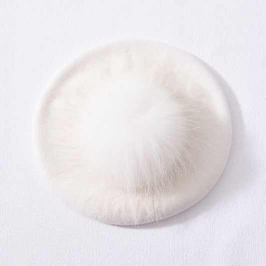 The Clarence Beret- Winter white  White