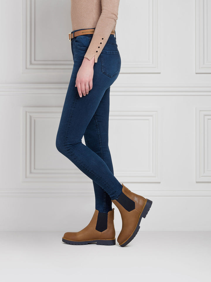 The Boudica Women's Shearling-Lined Ankle Boot - Oak Leather