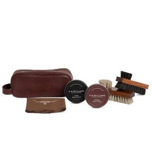 Leather Travel Care Kit Vintage Brown