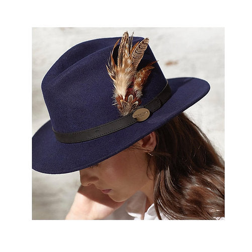 The Suffolk Fedora Navy (Bronze Feather)