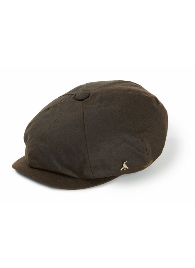 The Hengrave Wax Baker Boy Cap Olive