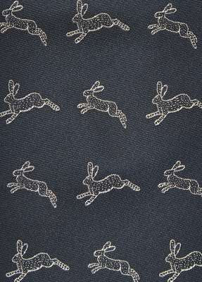 Lacken Hare Motif Silk Tie Gold