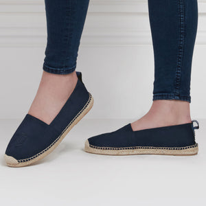 Fairfax & Favor Monaco Flat Navy Espadrilles