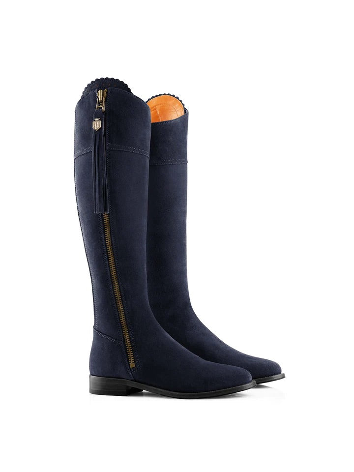 The Regina, Women’s Tall Boot - Navy Suede Regular Fit