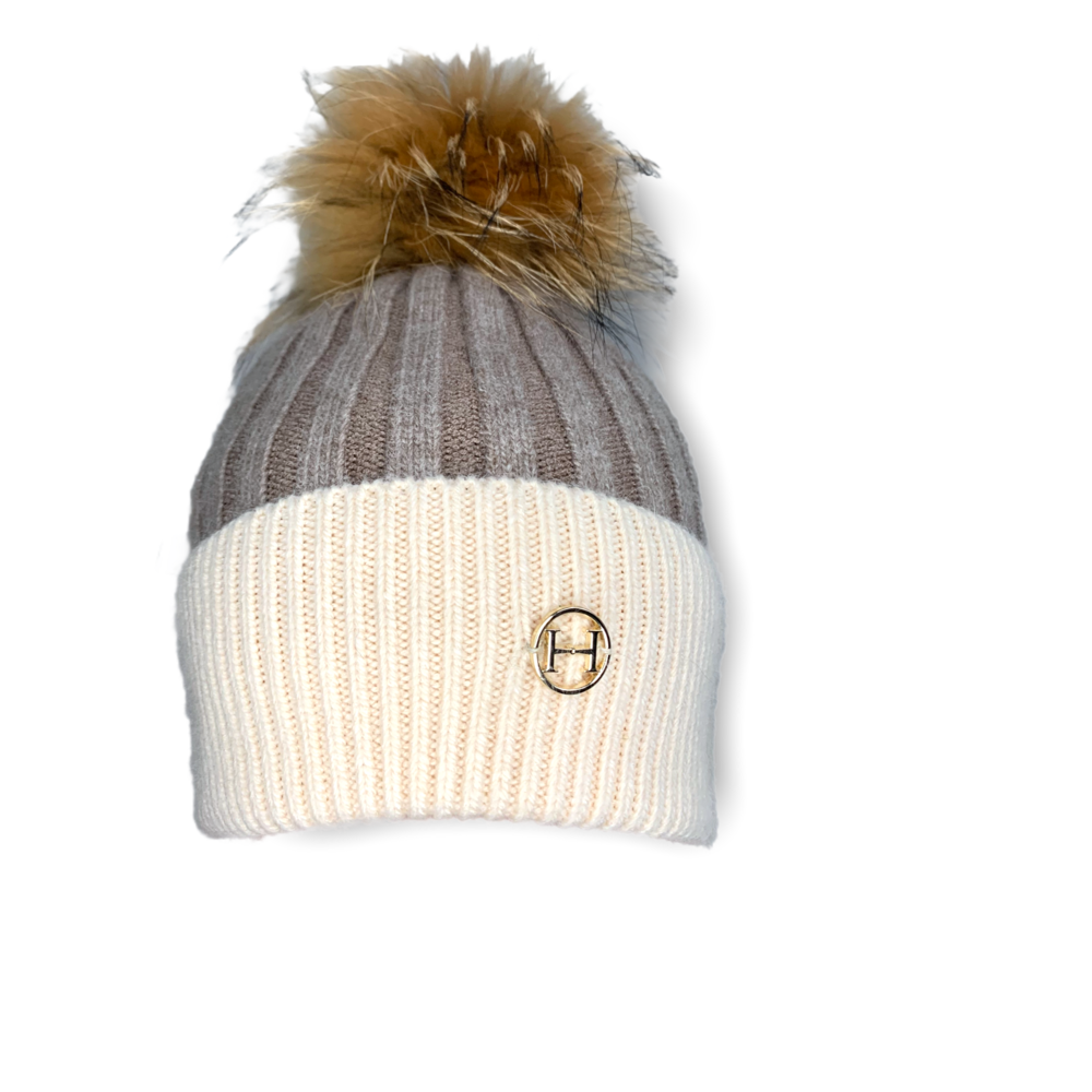 Cottesmore Beanie  Taupe and Cream