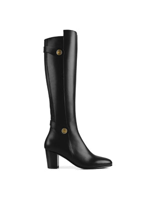 Upton Knee Boot - Black Leather