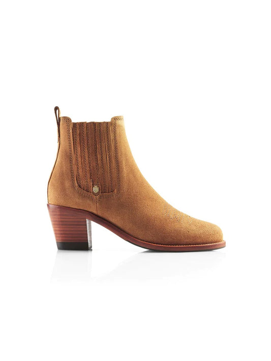 The Rockingham Ankle Boot, Women’s Heeled Ankle Boot - Tan Suede
