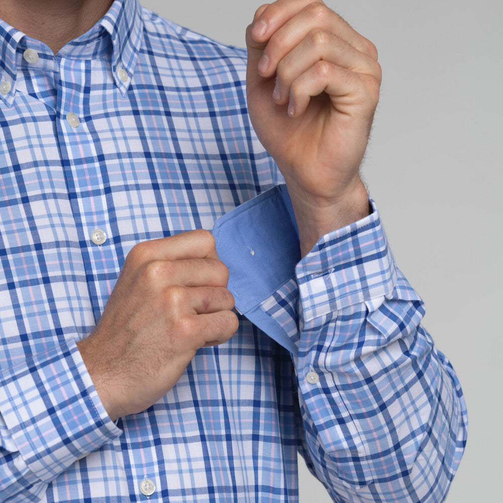 Healey Tailored Shirt Blue/Pink Check