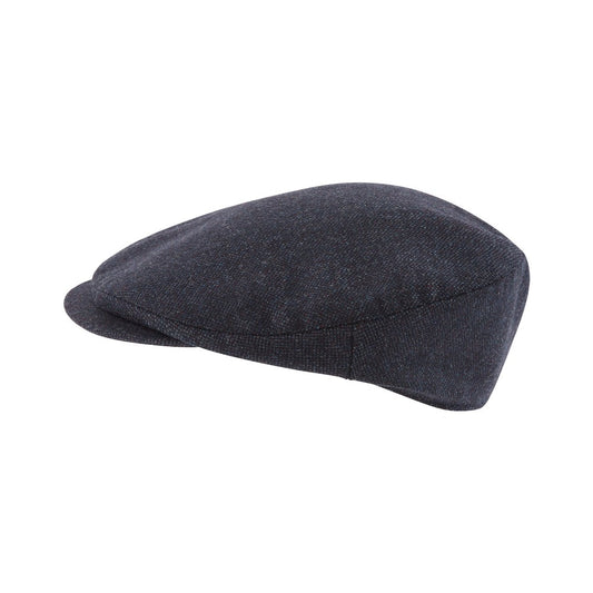 Countryman Tweed Cap Navy Herringbone Tweed