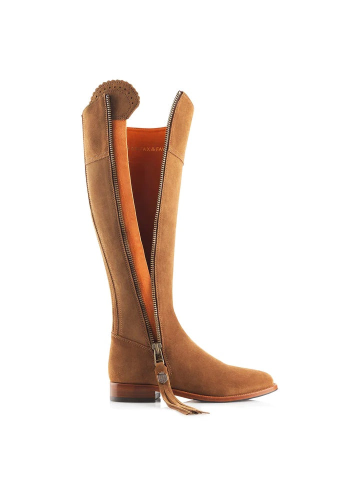 The Regina Women's Tall Boot - Tan Suede, Narrow Calf