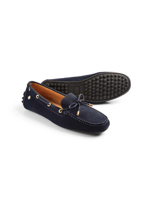 The Henley Women's Driving Shoe - Navy Blue Suede