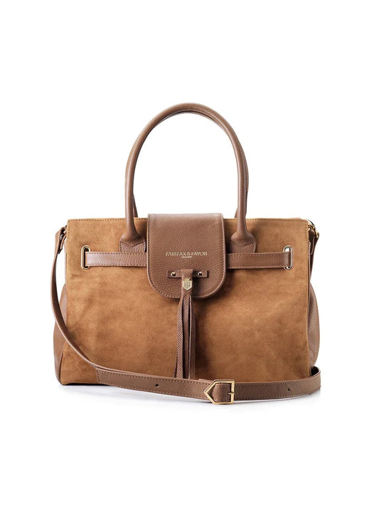 The Windsor Handbag -Tan Suede