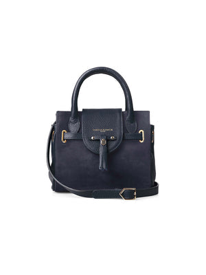 The Windsor Women's Mini Handbag - Navy Suede