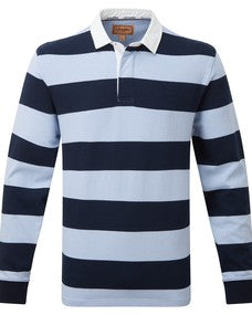 St Mawes Rugby Shirt Navy/Pale Blue