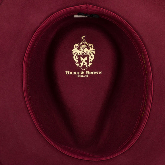 The Suffolk Fedora in Maroon (Bronze Feather)