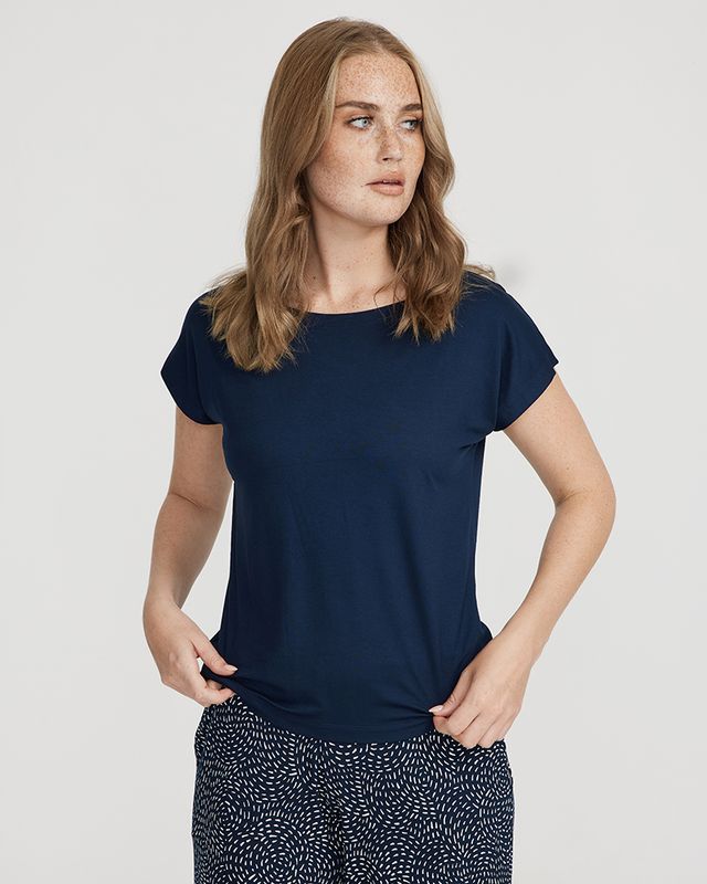 Holebrook Alice Capsleeve Top Navy