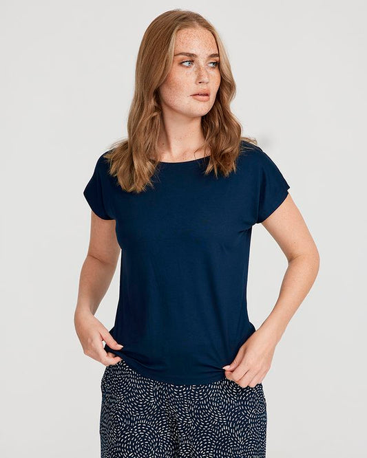 Holebrook Alice Capsleeve Top Navy