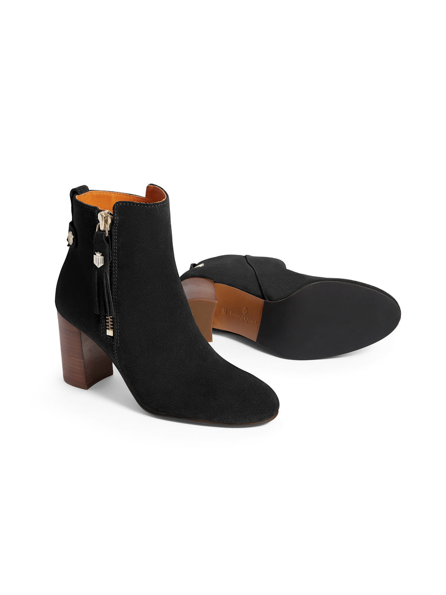 The Oakham Women's Ankle Boot - Black Suede
