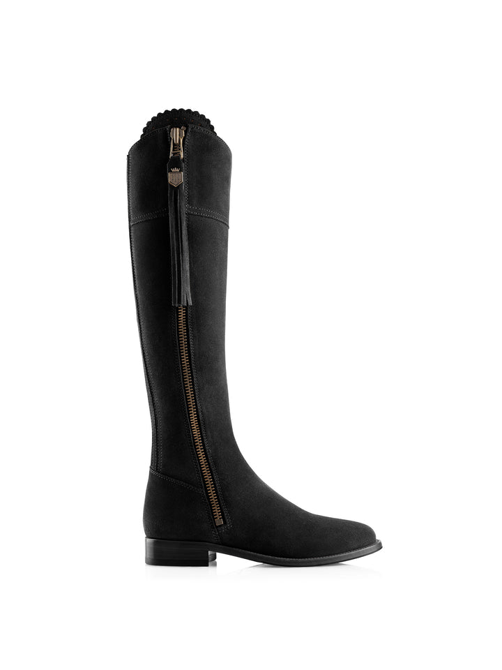 The Regina Women’s Tall Boot - Black Suede, Sporting Fit