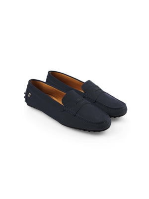 The Hemsby Women's Driving Shoe - Navy Suede