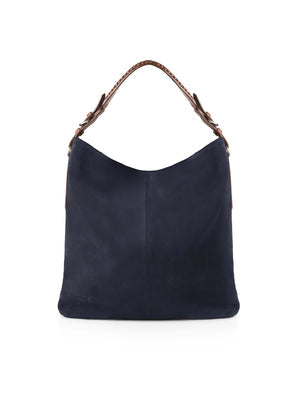 The Tetbury Women's Tote Bag - Navy Blue Suede